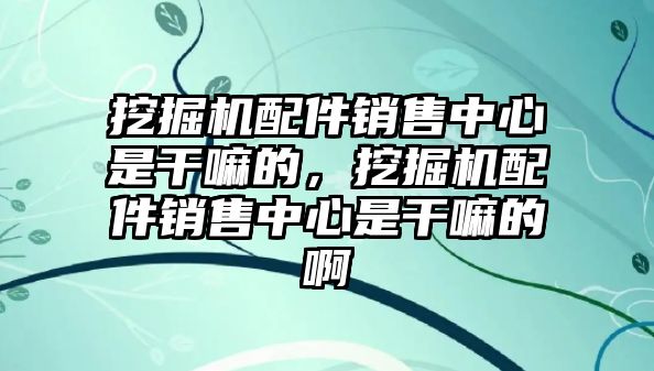 挖掘機配件銷售中心是干嘛的，挖掘機配件銷售中心是干嘛的啊