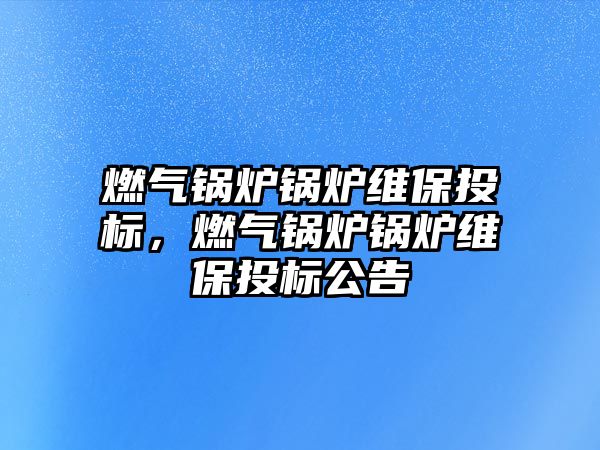 燃氣鍋爐鍋爐維保投標，燃氣鍋爐鍋爐維保投標公告