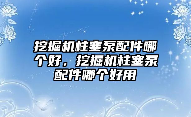 挖掘機(jī)柱塞泵配件哪個(gè)好，挖掘機(jī)柱塞泵配件哪個(gè)好用