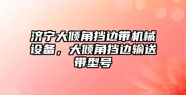 濟寧大傾角擋邊帶機械設備，大傾角擋邊輸送帶型號