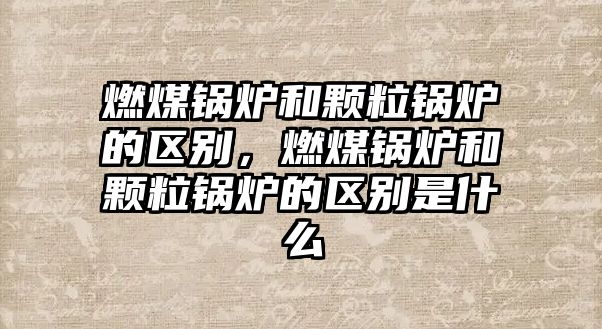 燃煤鍋爐和顆粒鍋爐的區別，燃煤鍋爐和顆粒鍋爐的區別是什么