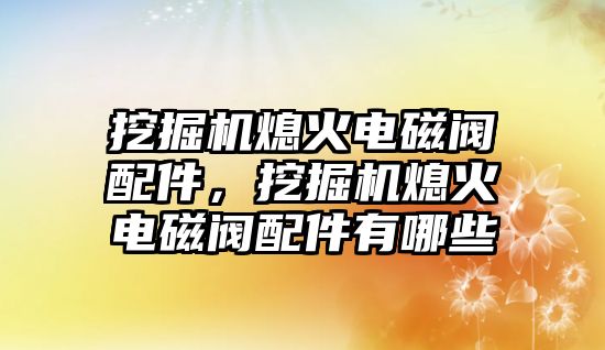 挖掘機熄火電磁閥配件，挖掘機熄火電磁閥配件有哪些