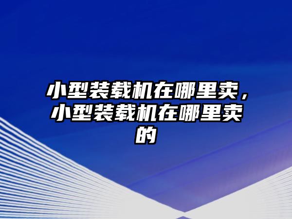 小型裝載機(jī)在哪里賣(mài)，小型裝載機(jī)在哪里賣(mài)的