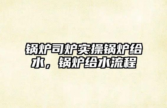 鍋爐司爐實操鍋爐給水，鍋爐給水流程