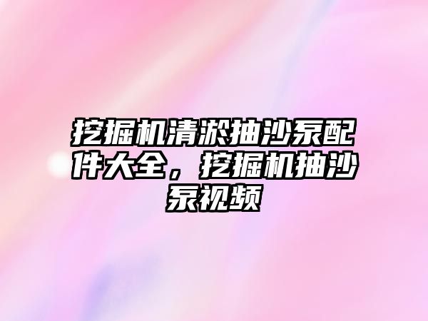 挖掘機清淤抽沙泵配件大全，挖掘機抽沙泵視頻