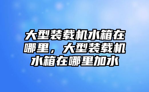 大型裝載機水箱在哪里，大型裝載機水箱在哪里加水