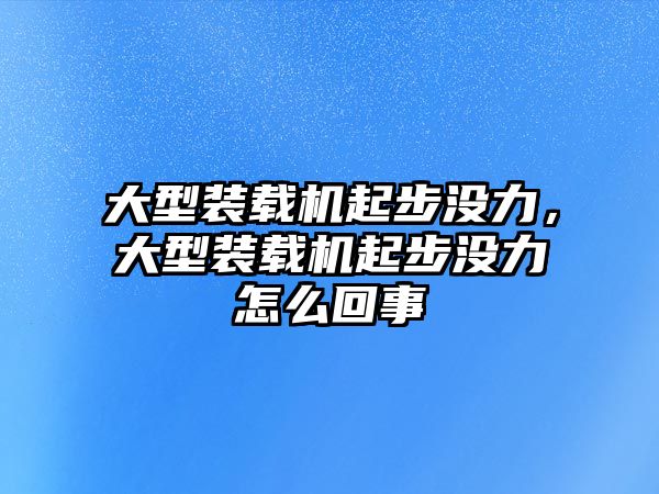 大型裝載機起步沒力，大型裝載機起步沒力怎么回事