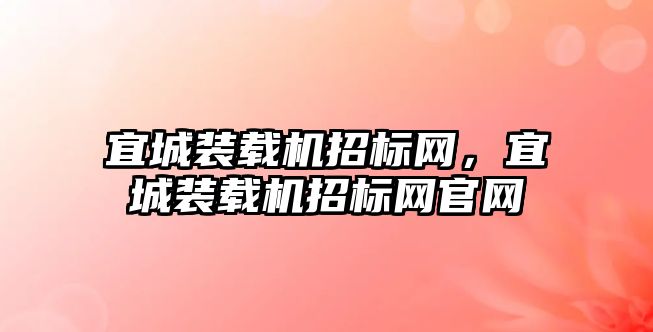 宜城裝載機招標網，宜城裝載機招標網官網