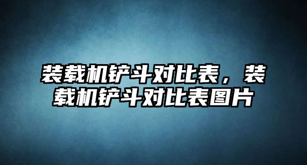 裝載機鏟斗對比表，裝載機鏟斗對比表圖片