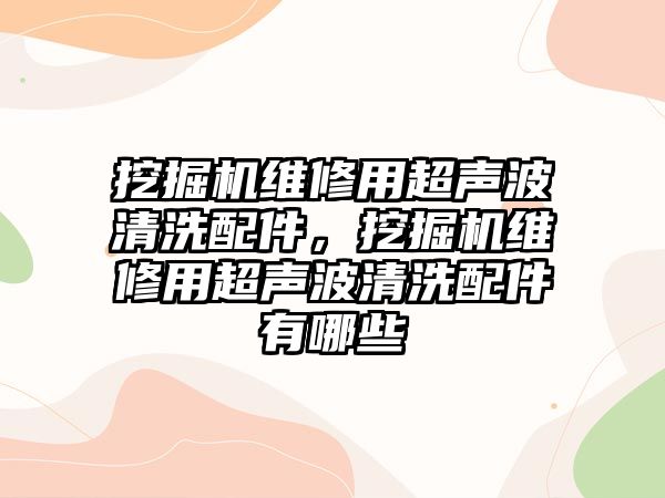 挖掘機(jī)維修用超聲波清洗配件，挖掘機(jī)維修用超聲波清洗配件有哪些