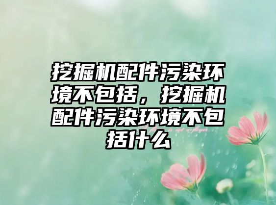 挖掘機配件污染環境不包括，挖掘機配件污染環境不包括什么