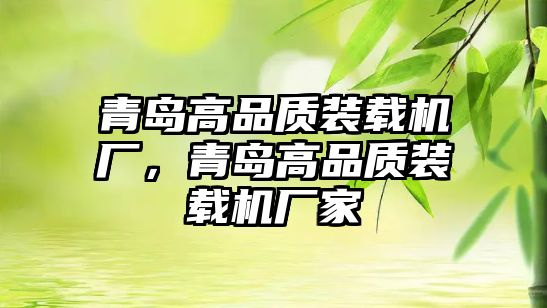 青島高品質裝載機廠，青島高品質裝載機廠家