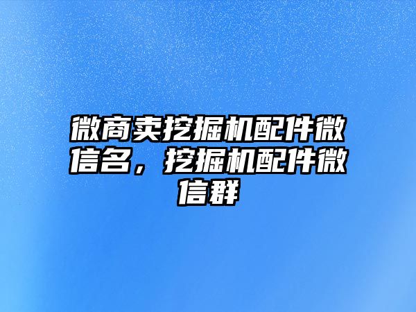 微商賣挖掘機配件微信名，挖掘機配件微信群