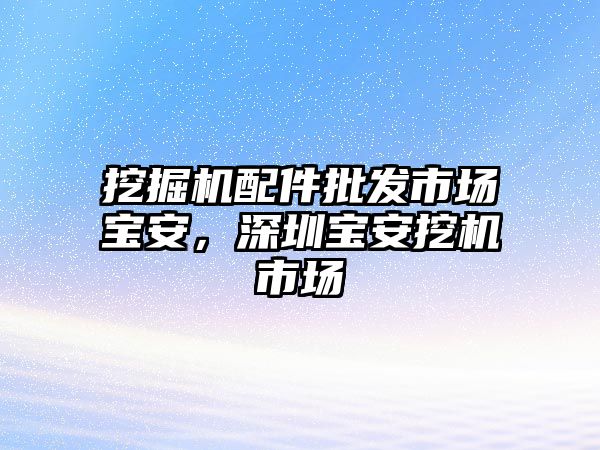 挖掘機配件批發(fā)市場寶安，深圳寶安挖機市場