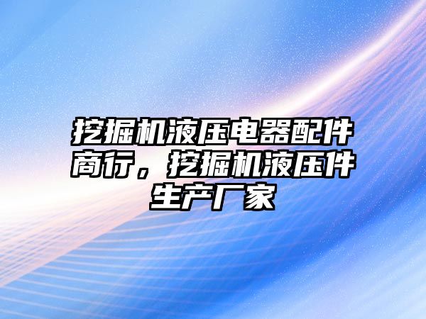 挖掘機液壓電器配件商行，挖掘機液壓件生產廠家