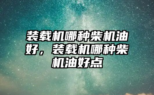 裝載機(jī)哪種柴機(jī)油好，裝載機(jī)哪種柴機(jī)油好點(diǎn)