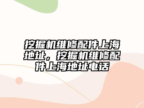 挖掘機維修配件上海地址，挖掘機維修配件上海地址電話