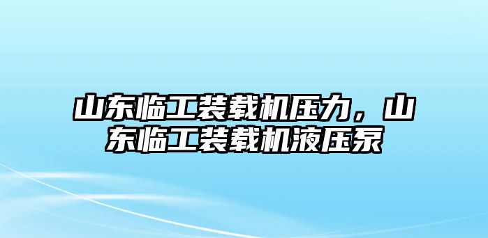 山東臨工裝載機(jī)壓力，山東臨工裝載機(jī)液壓泵