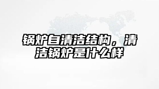 鍋爐自清潔結構，清潔鍋爐是什么樣