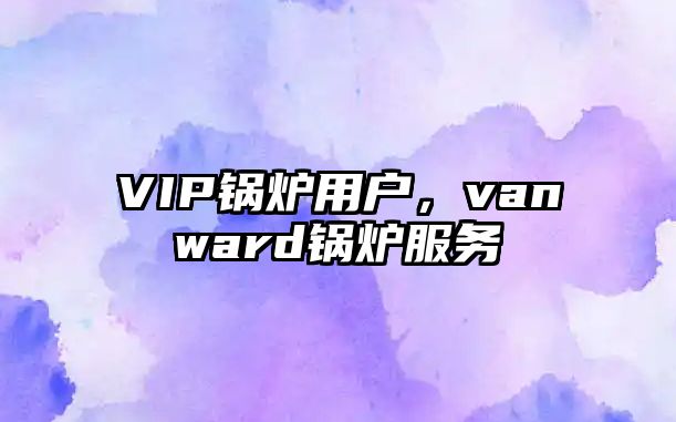 VIP鍋爐用戶，vanward鍋爐服務