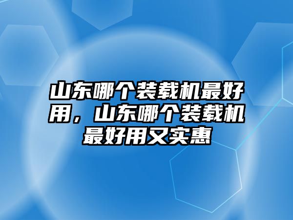 山東哪個裝載機最好用，山東哪個裝載機最好用又實惠