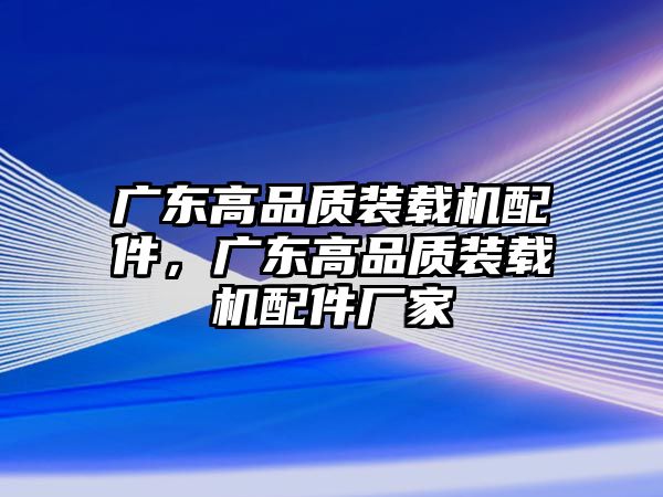 廣東高品質裝載機配件，廣東高品質裝載機配件廠家