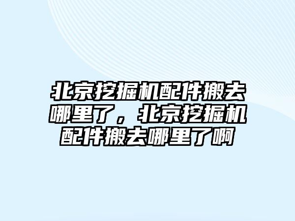 北京挖掘機配件搬去哪里了，北京挖掘機配件搬去哪里了啊