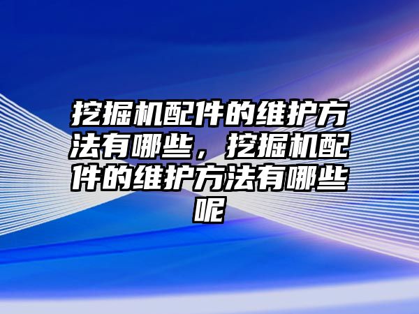 挖掘機配件的維護方法有哪些，挖掘機配件的維護方法有哪些呢