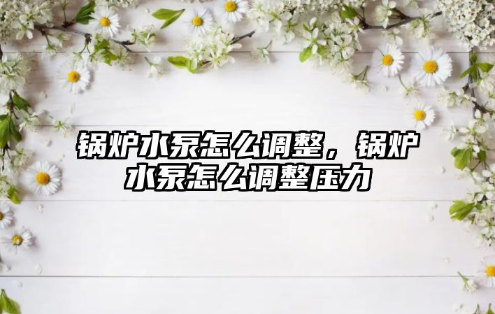 鍋爐水泵怎么調整，鍋爐水泵怎么調整壓力