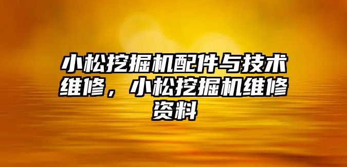 小松挖掘機配件與技術維修，小松挖掘機維修資料