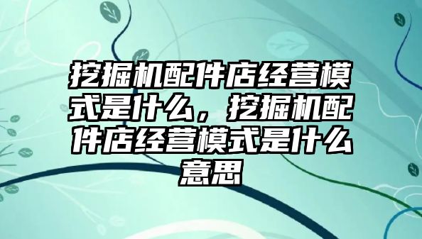 挖掘機配件店經營模式是什么，挖掘機配件店經營模式是什么意思