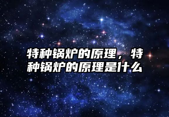 特種鍋爐的原理，特種鍋爐的原理是什么