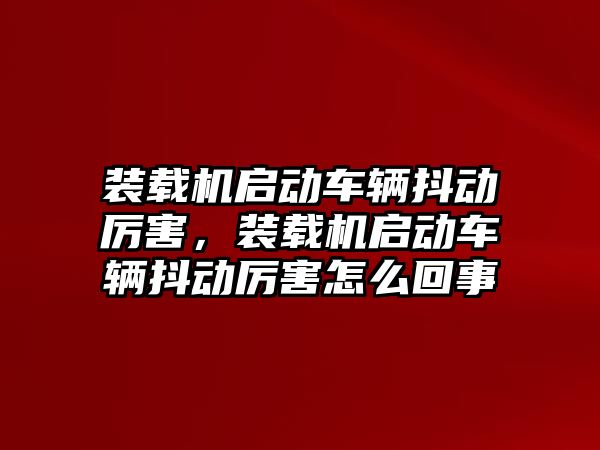 裝載機啟動車輛抖動厲害，裝載機啟動車輛抖動厲害怎么回事