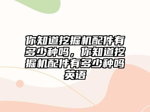 你知道挖掘機配件有多少種嗎，你知道挖掘機配件有多少種嗎英語