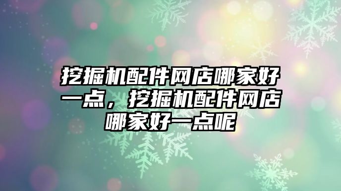 挖掘機配件網店哪家好一點，挖掘機配件網店哪家好一點呢