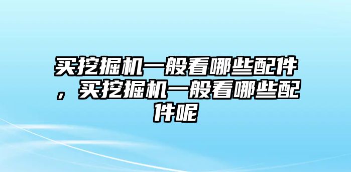 買挖掘機一般看哪些配件，買挖掘機一般看哪些配件呢