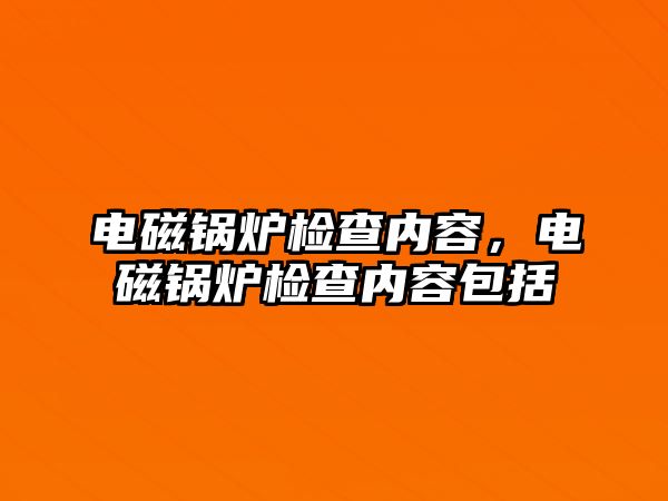 電磁鍋爐檢查內(nèi)容，電磁鍋爐檢查內(nèi)容包括