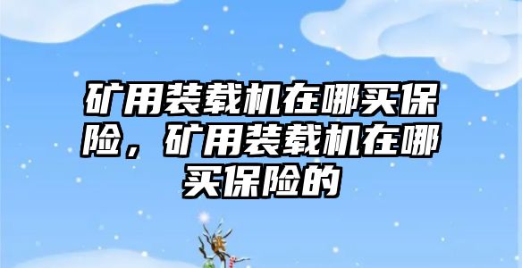 礦用裝載機在哪買保險，礦用裝載機在哪買保險的