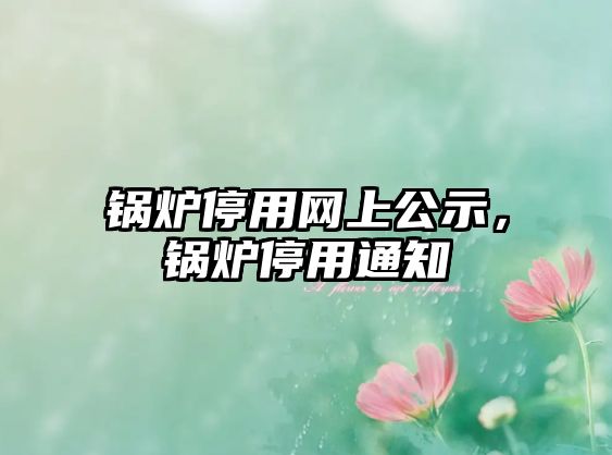 鍋爐停用網(wǎng)上公示，鍋爐停用通知