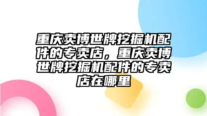 重慶賣博世牌挖掘機配件的專賣店，重慶賣博世牌挖掘機配件的專賣店在哪里