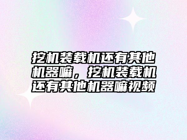 挖機裝載機還有其他機器嘛，挖機裝載機還有其他機器嘛視頻