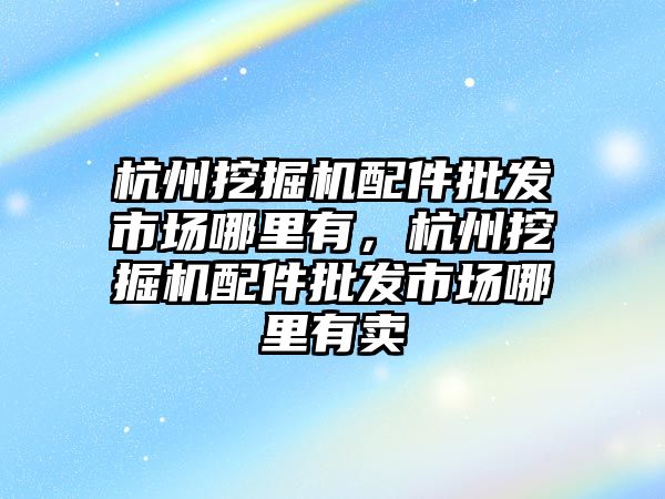 杭州挖掘機配件批發市場哪里有，杭州挖掘機配件批發市場哪里有賣