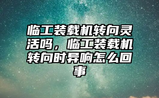 臨工裝載機轉向靈活嗎，臨工裝載機轉向時異響怎么回事