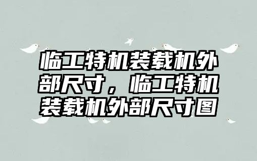 臨工特機裝載機外部尺寸，臨工特機裝載機外部尺寸圖