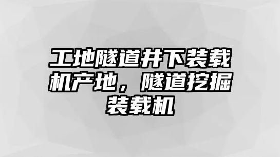 工地隧道井下裝載機產(chǎn)地，隧道挖掘裝載機