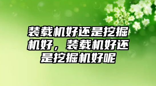 裝載機好還是挖掘機好，裝載機好還是挖掘機好呢