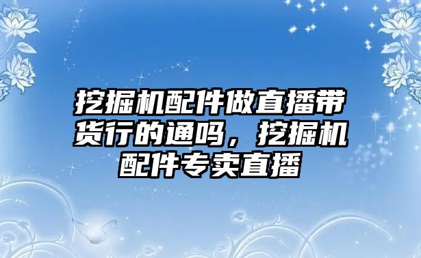 挖掘機配件做直播帶貨行的通嗎，挖掘機配件專賣直播