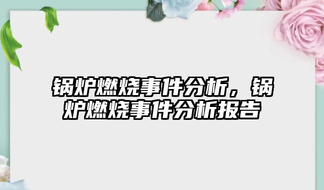 鍋爐燃燒事件分析，鍋爐燃燒事件分析報(bào)告