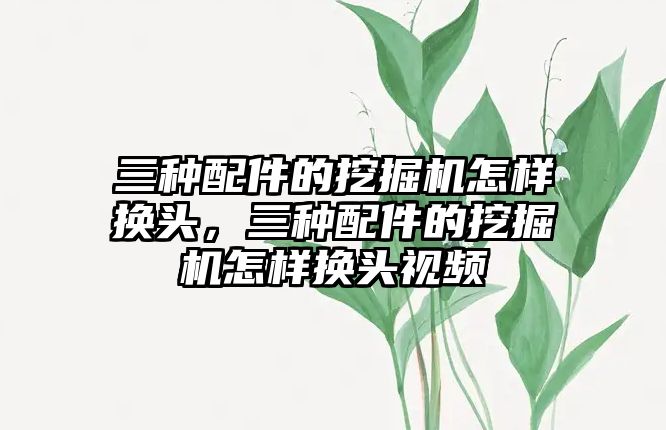 三種配件的挖掘機怎樣換頭，三種配件的挖掘機怎樣換頭視頻