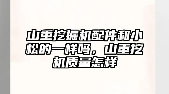 山重挖掘機配件和小松的一樣嗎，山重挖機質量怎樣